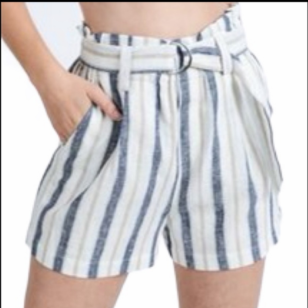 NWT Love Tree Linen Striped Shorts